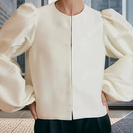 Damen Bluse mit voluminösen Puffärmeln und elegantem Design EB
