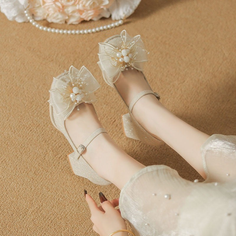 Damen Ballerinas mit glamourösen Blüten-Details EB