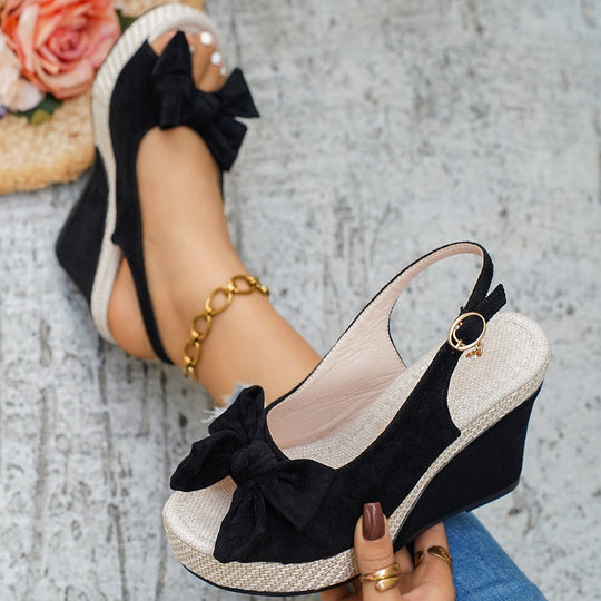 Damen Wedge-Pumps mit Schleifen Detail EB