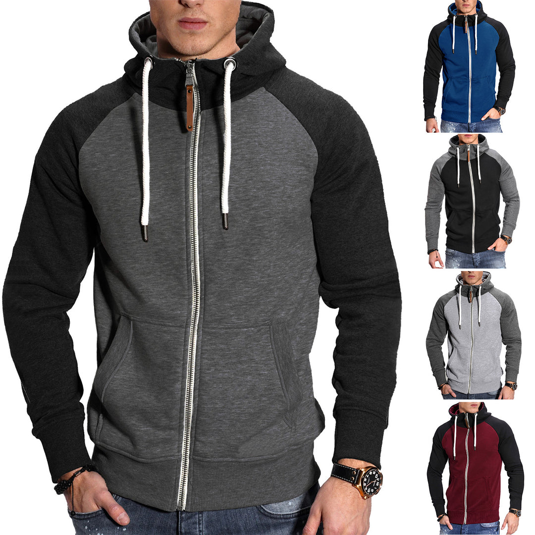 Herren raffinierter Kapuzenpullover mit hochwertigem Reißverschluss EB