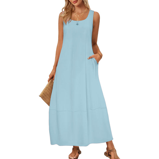 Damen Maxikleid im entspannten Schnitt mit praktischen Taschen EB