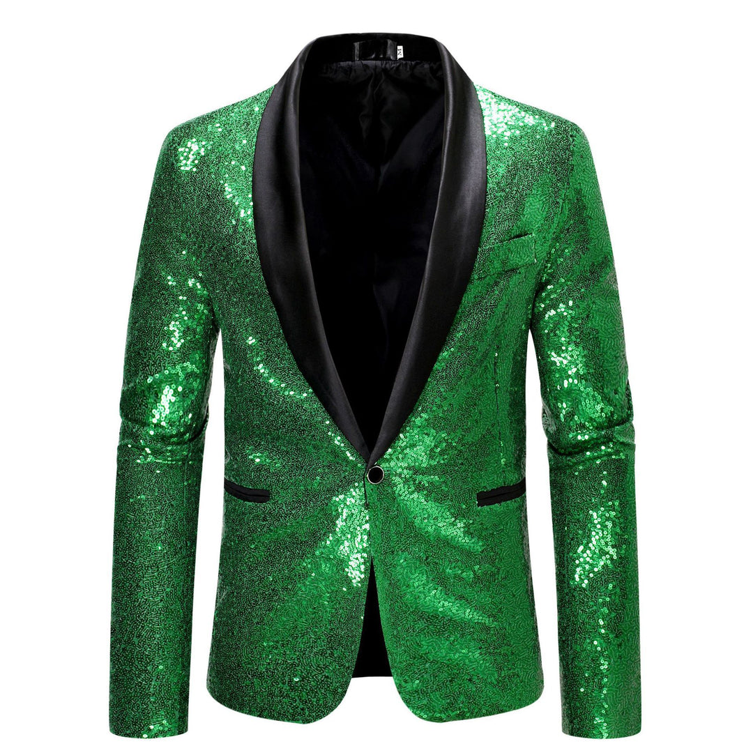 Herren eleganter Pailletten-Blazer mit modernem Schnitt und schimmernden Akzenten EB