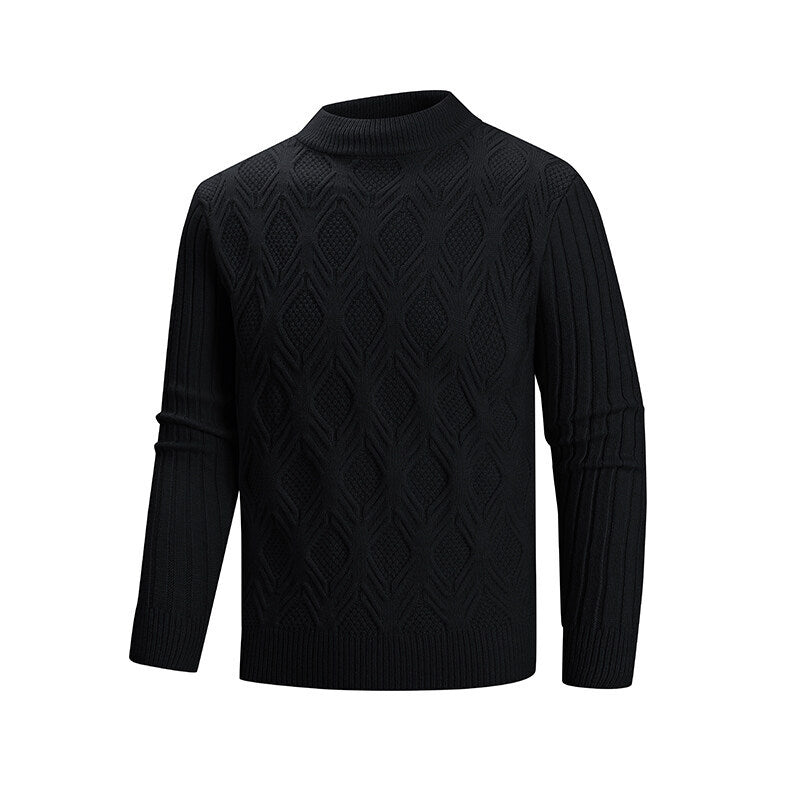 Herren Rollkragenpullover mit strukturierter Strickoberfläche EB