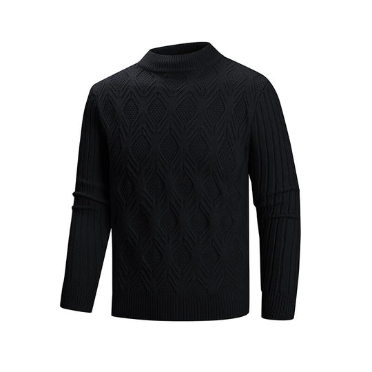 Herren Rollkragenpullover mit strukturierter Strickoberfläche EB