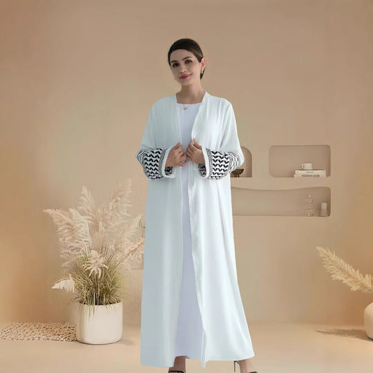 Damen Elegante Kaftan-Jacke mit dekorativen Ärmeln und Gürtel EB