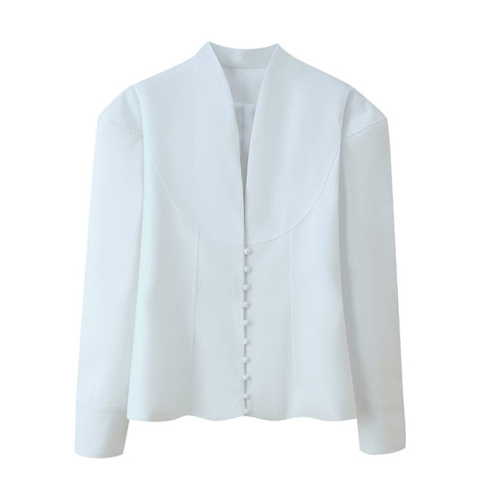Damen Blazerjacke mit klassischem Kragen und eleganten Knopfdetails EB