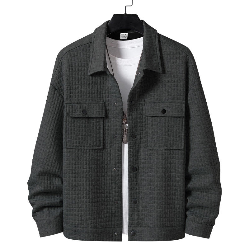 Herren nan gesteppte Overshirtjacke mit quadratischer Steppstruktur und aufgesetzten Brusttaschen EB