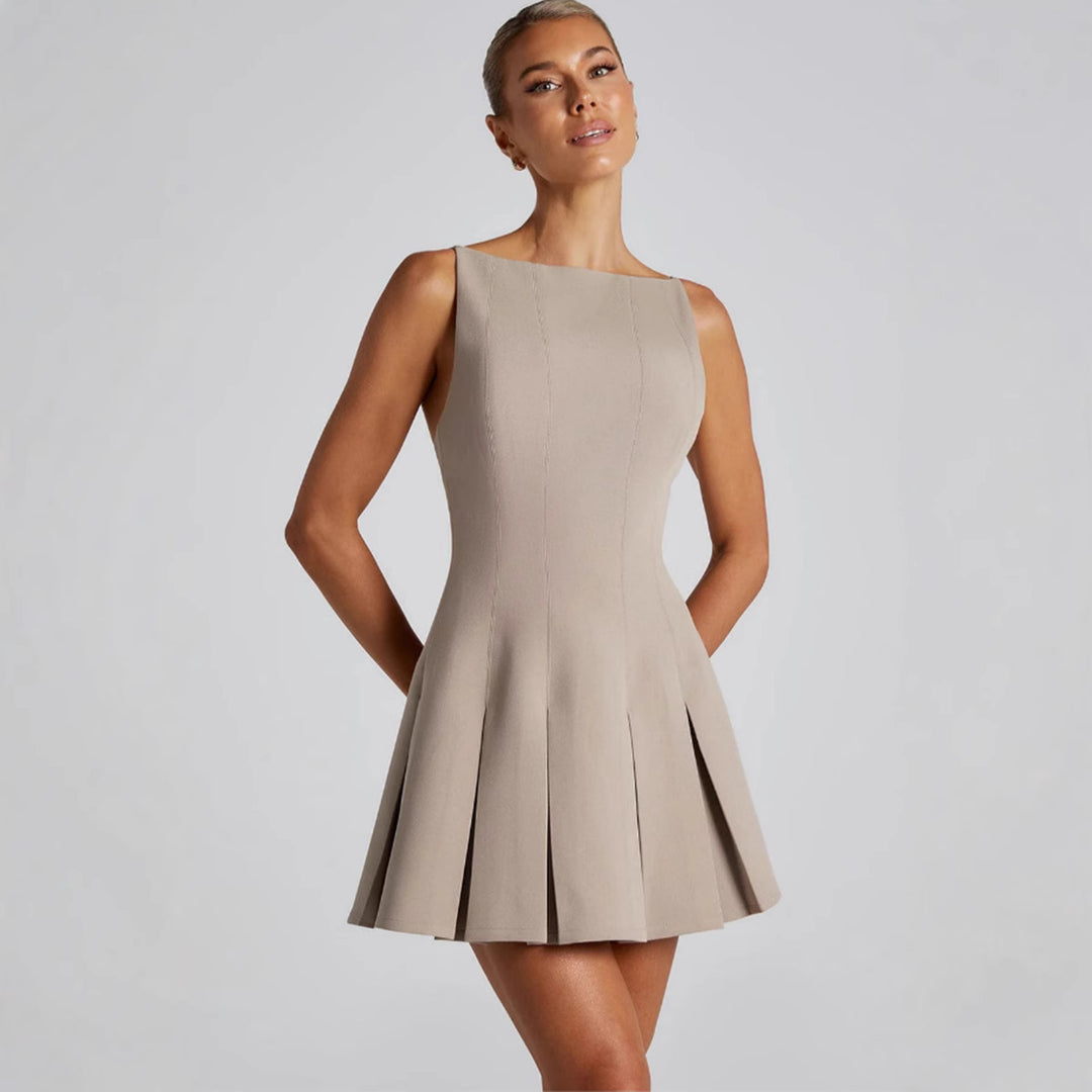 Damen Freizeitkleid mit schwingendem Rock und elegantem Schnitt EB