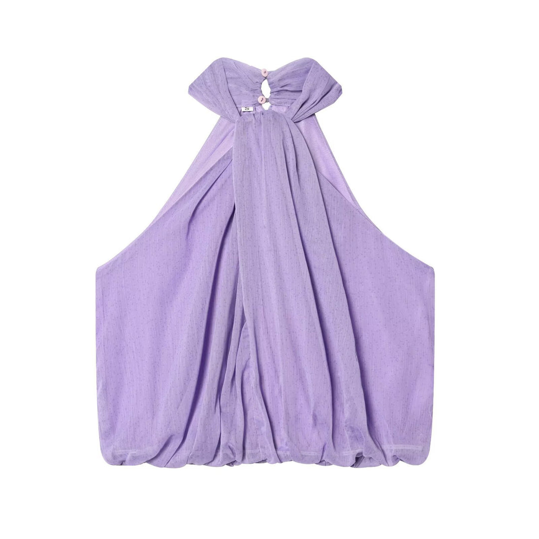 Damen Haltertop mit eleganter Drapierung und hochwertigen Stoffen EB