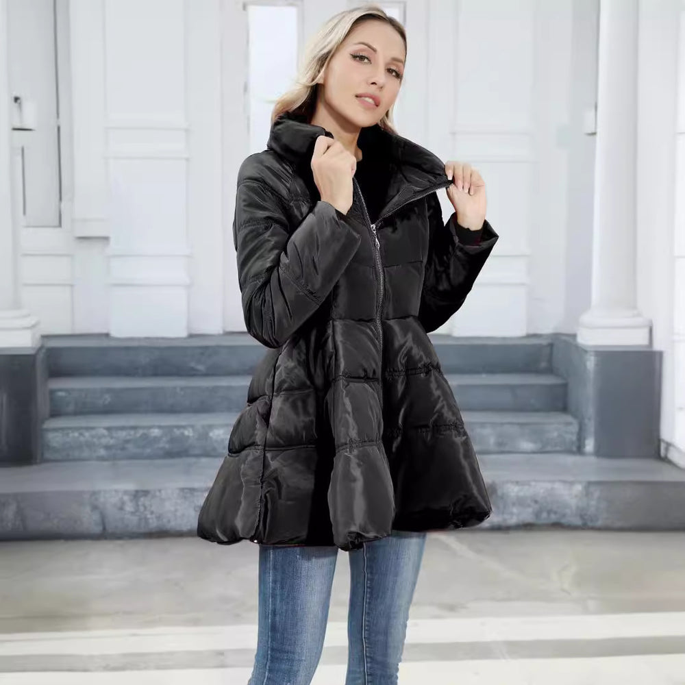 Damen gesteppte Winterjacke mit hochschließendem Kragen EB