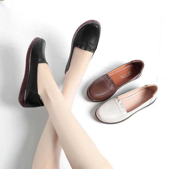 Damen Bequeme Mokassins mit elastischem Fußbett und elegantem Riemendesign EB