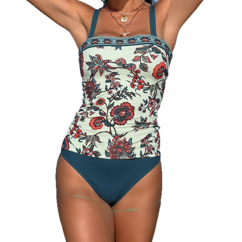 Damen Tankini-Set mit floralem Design und verstellbaren Trägern EB