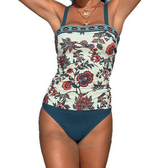 Damen Tankini-Set mit floralem Design und verstellbaren Trägern EB