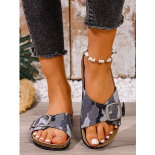 Damen komfortable Riemchensandalen mit modischem Schnallen-Design EB
