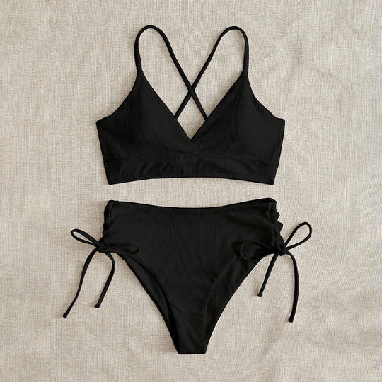 Damen Bikini-Set mit verstellbaren Trägern und raffinierten Schnürdetails EB