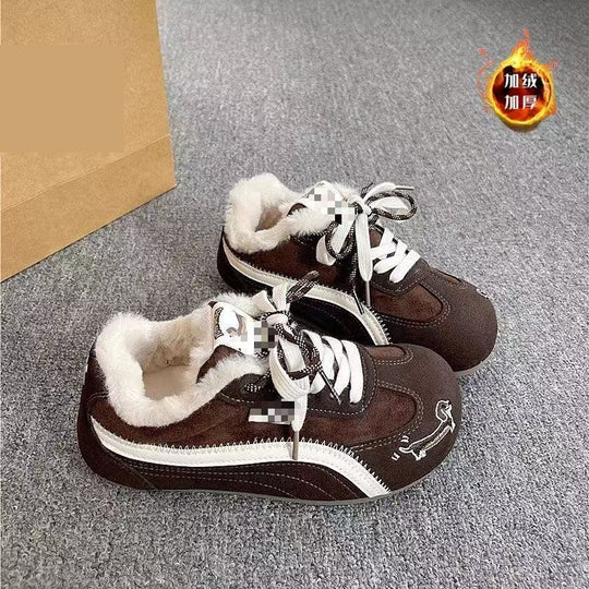 Damen warme und stylische Sneakers mit Fleece-Futter EB