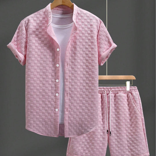 Damen lässiges Kurzarm Hemd und Shorts Set EB