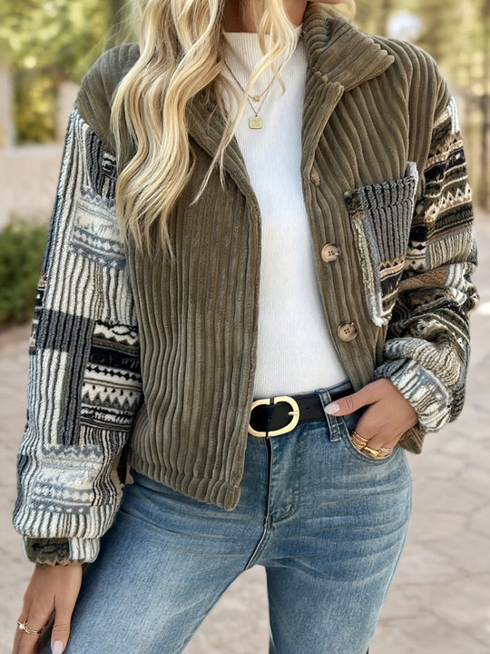Damen Layered Strickjacke EB