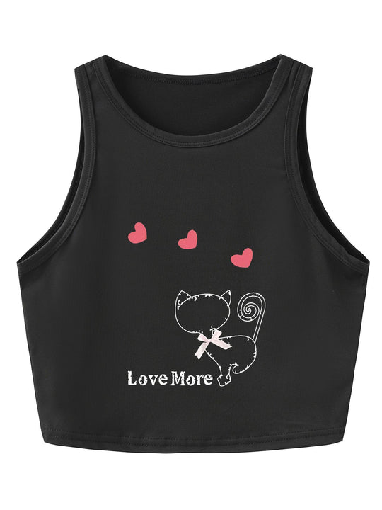Damen Crop-Top mit auffälligem Schriftzug und körpernahem Schnitt EB