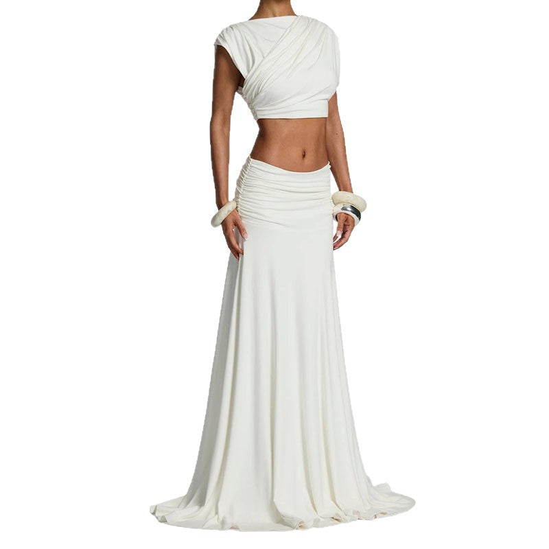 Damen elegantes Wickelkleid mit Rüschendetails EB