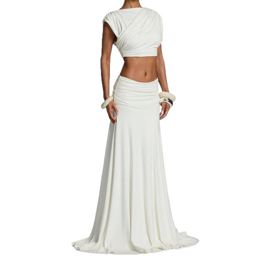 Damen elegantes Wickelkleid mit Rüschendetails EB