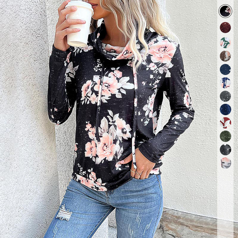 Damen Kapuzenpullover mit floralem Design und modernem Schnitt EB