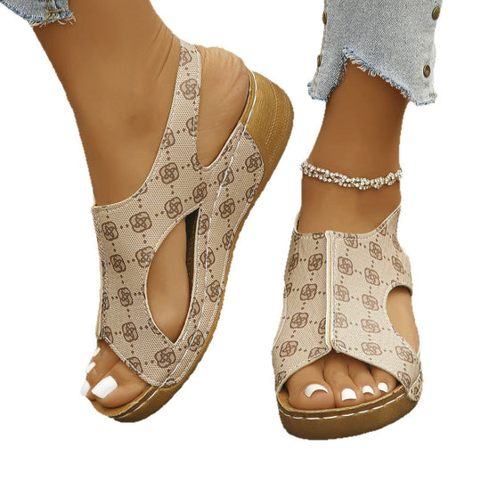 Damen Wedge-Sandalen mit modischem Schnallenverschluss und komfortablem Fußbett EB