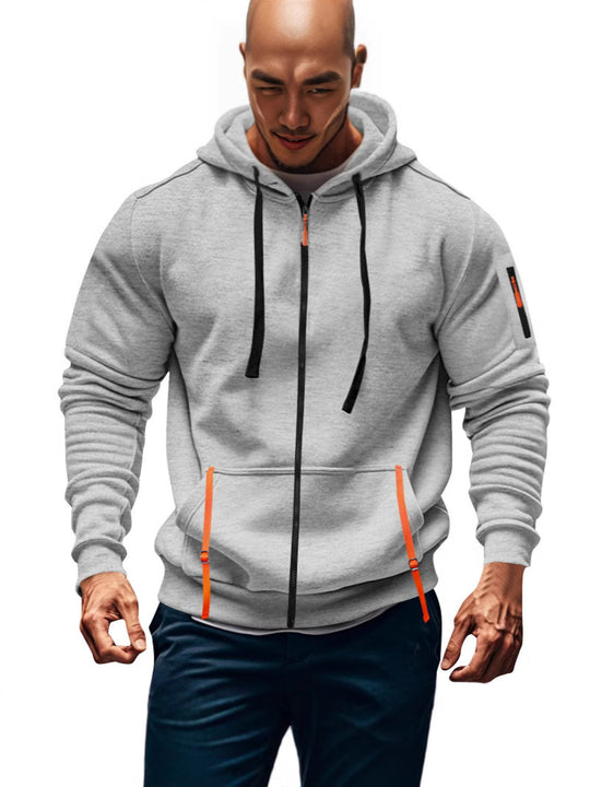Herren sportliche Kapuzenjacke mit praktischen Reißverschlusstaschen EB
