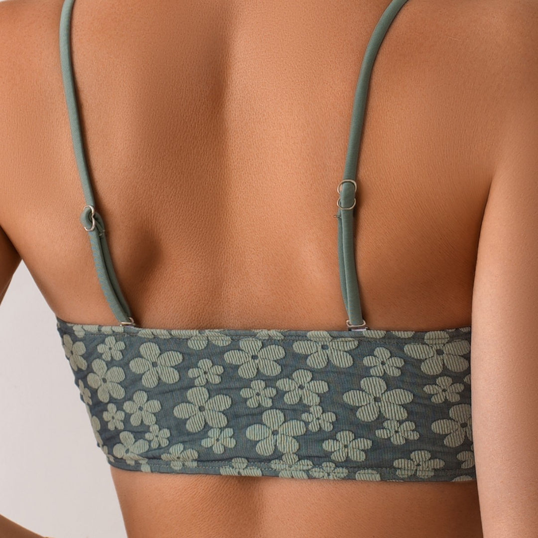 Damen Bandeau-Bikini-Set mit floralen Details EB