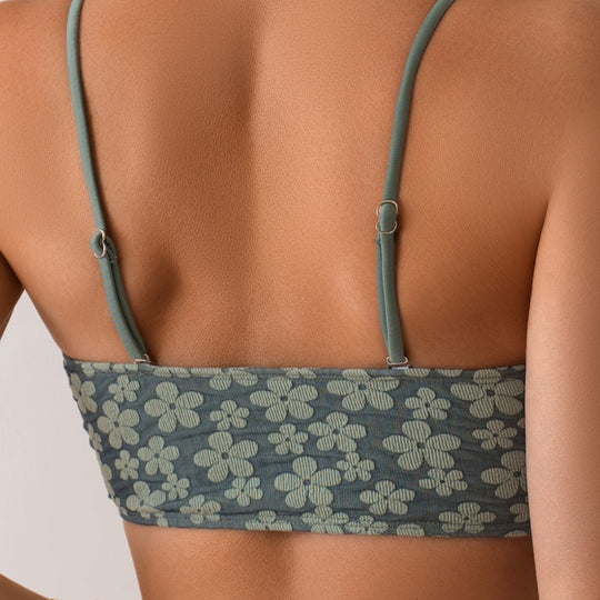 Damen Bandeau-Bikini-Set mit floralen Details EB