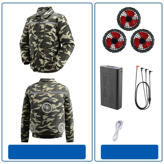 Herren nan belüftete Arbeitsjacke mit integrierten Lüftern, USB-Stromanschluss und reflektierenden Einsätzen EB