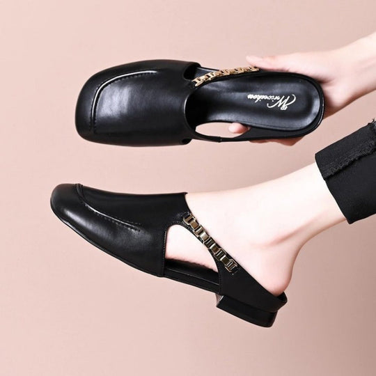 Damen Elegante Clogs mit modischem Riemchen-Design EB