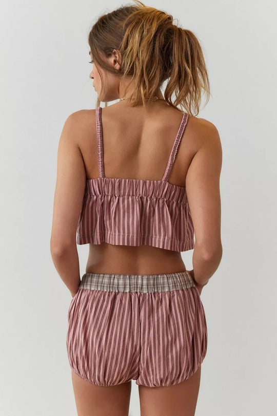 Damen gestreiftes Loungewear-Set EB
