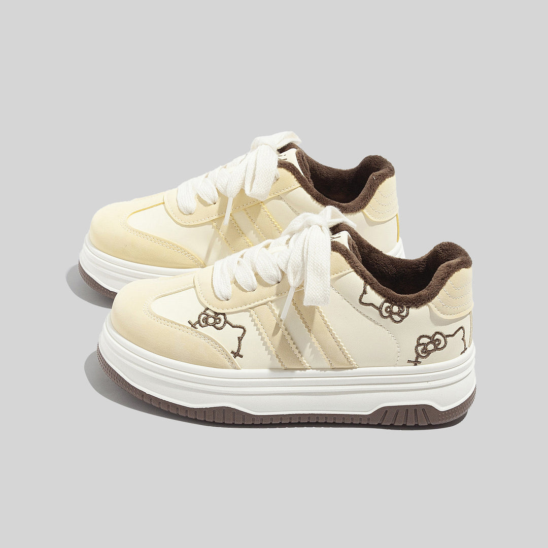 Damen Sportliche Sneaker mit weicher Innenpolsterung und blumigem Design EB