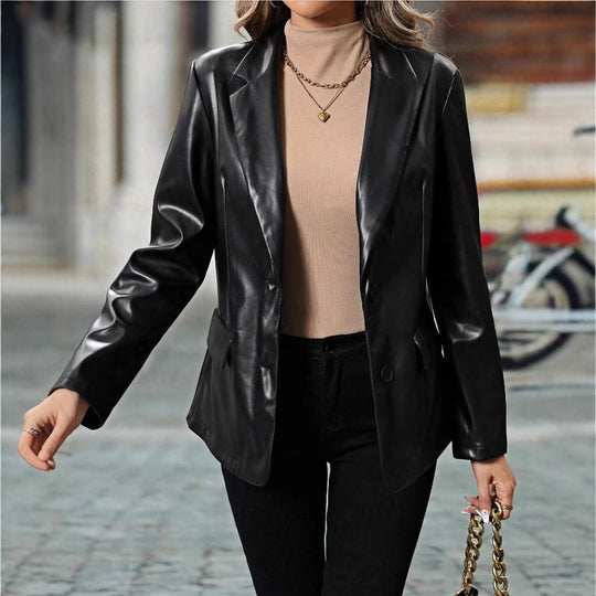 Damen elegante Satin-Blazer EB