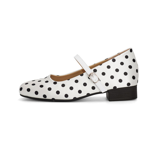 Damen Ballerinas mit modischem Klettverschluss und klassischen Punkte-Design EB