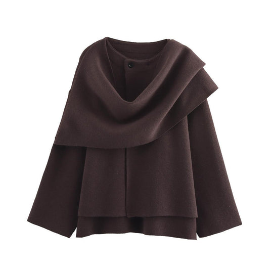 Damen modischer Umhangpullover aus weichem Material EB