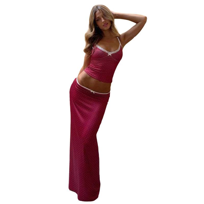 Damen Elegantes Maxikleid mit zarter Spitze und raffinierten Trägern EB