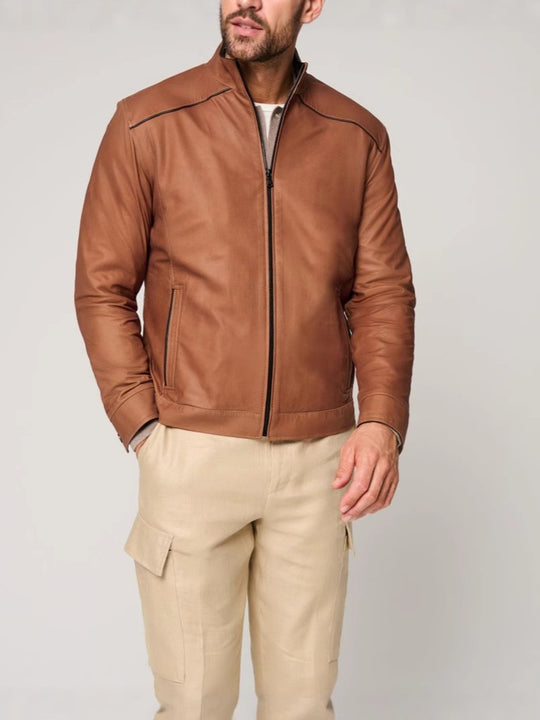 Herren jacke mit elegantem Stehkragen und seitlichen Reißverschlusstaschen EB