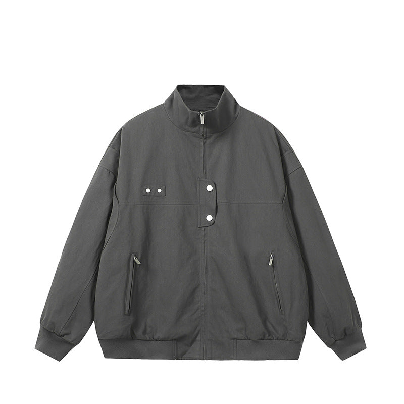 Herren modische Steppjacke mit hohem Kragen und seitlichen Reißverschlusstaschen EB