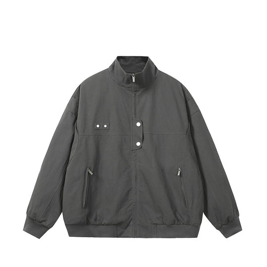 Herren modische Steppjacke mit hohem Kragen und seitlichen Reißverschlusstaschen EB