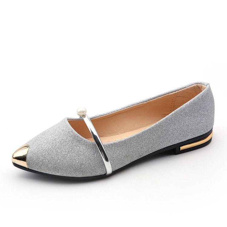 Damen Ballerinas mit funkelndem Glitzermaterial und eleganter Applikation EB