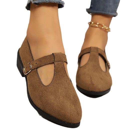 Damen Elegante Ballerinas mit verstellbarem Riemen EB
