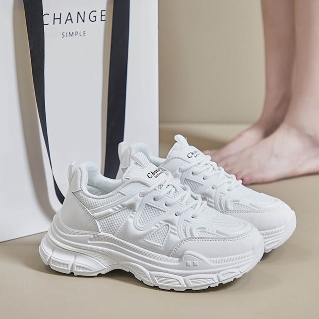 Damen Sportliche Sneakers mit atmungsaktiver Netzstruktur und gepolsterter Sohle EB