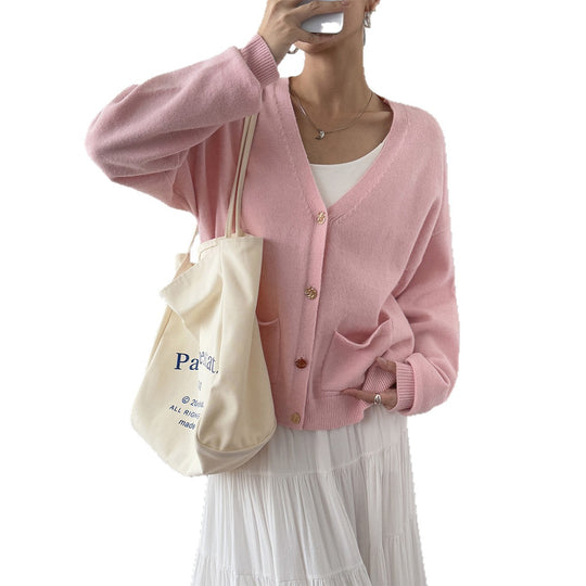 Damen nan kuschelige Oversize-Strickjacke mit aufgesetzten Taschen, weitem Arm und feinem Kaschmir-Mix EB