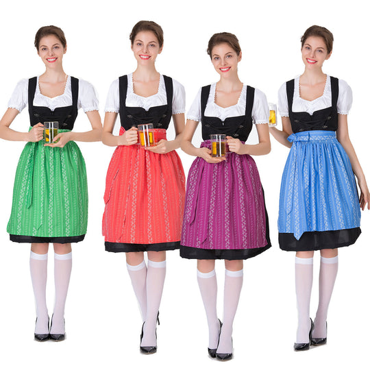 Damen Trachtenkleid mit eleganter Schürze und verspielten Rüschenkanten EB
