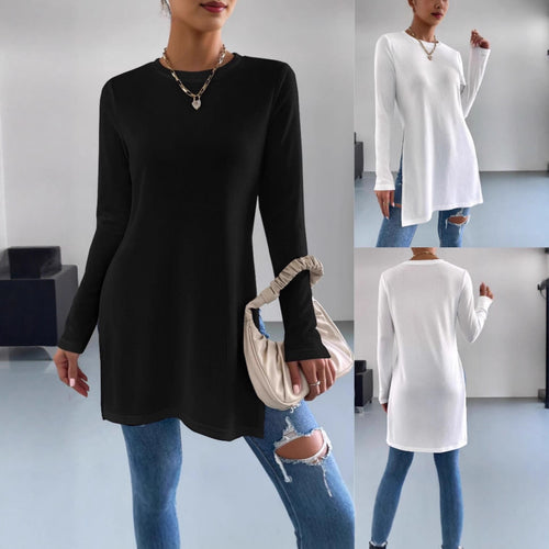Damen Langarmshirt mit seitlichen Schlitzen und hochwertiger Verarbeitung EB