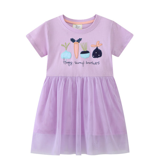 Mädchen Kleid mit floralem Stickdesign und Tüllrock EB