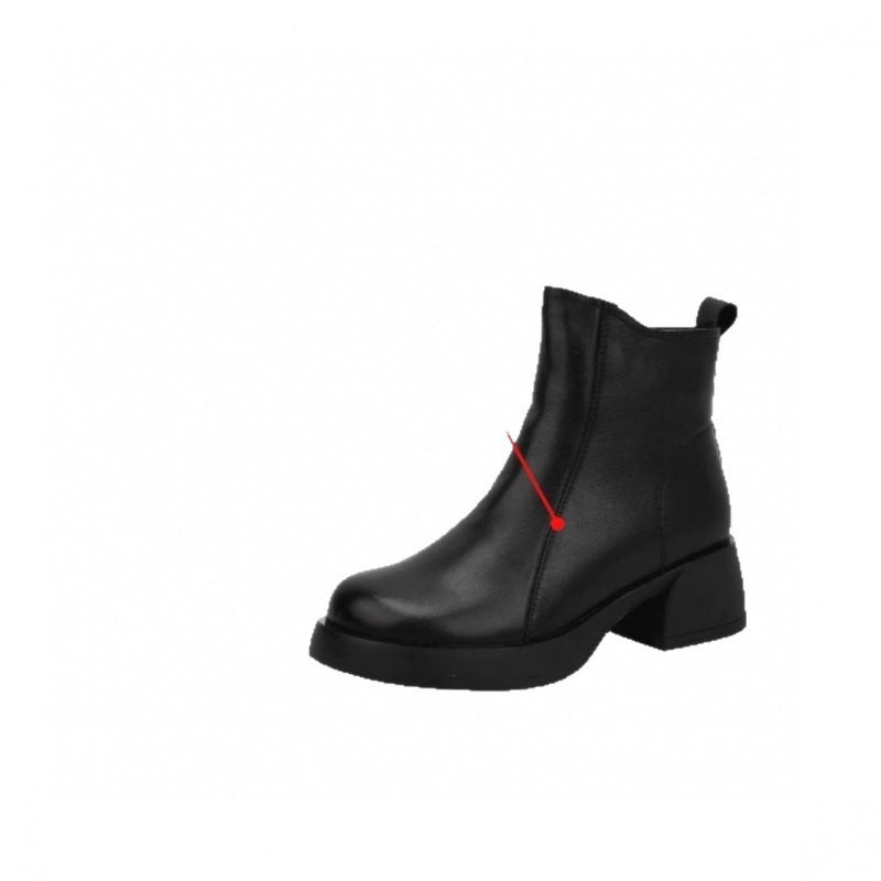 Damen Modische Winterstiefeletten mit kuscheligem Innenfutter und robustem Blockabsatz EB