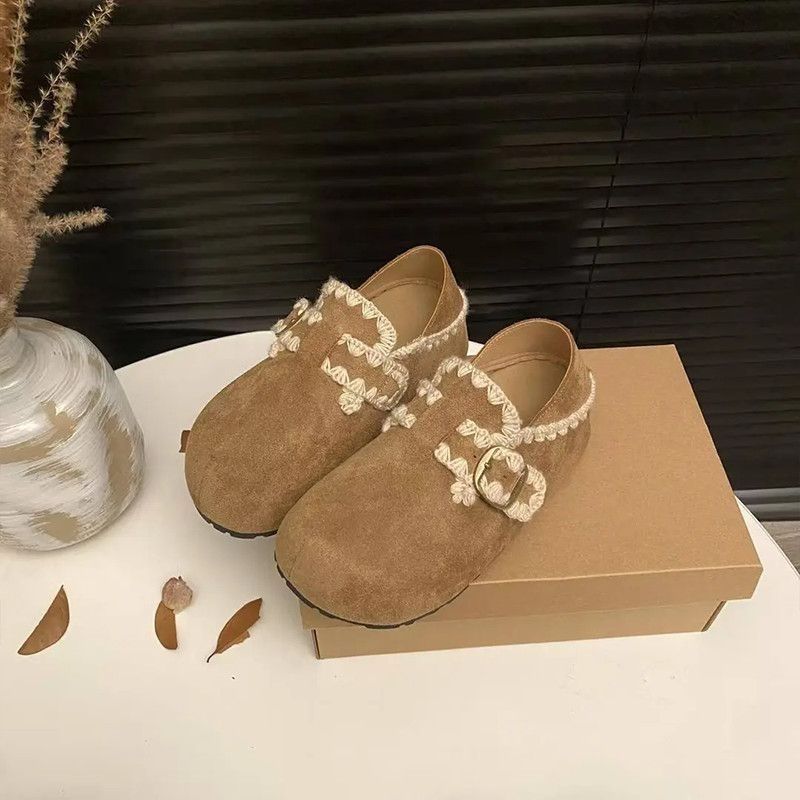 Damen Bequeme Mokassins mit dekorativem Schnallen-Detail und weichem Innenfutter EB